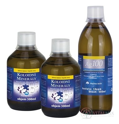 Pharma Activ Aktivní minerály extra AKCE 2x300 ml + Koloidní stříbro Ag100 10ppm 500 ml, 1x1 set