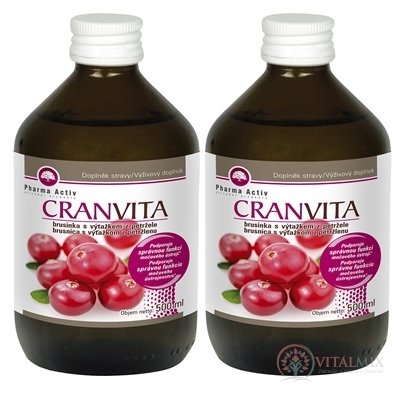 Pharma Activ CRANVITA AKCE brusinka s výtažkem z petržele šťáva, 2x500 ml