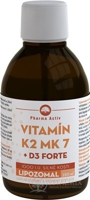 Pharma Activ lipozomy Vitamin K2 MK7 + D3 1000 IU emulze 1x250 ml