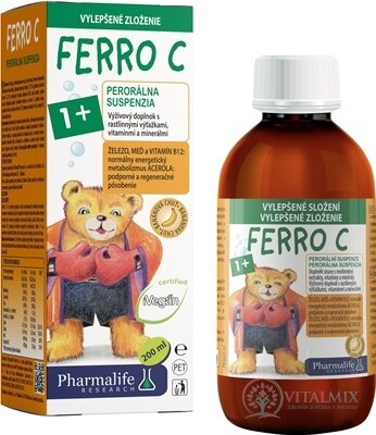 Pharmalife FERRO C 1+ perorální suspenze, banánová příchuť 1x200 ml