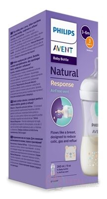 AVENT LÁHVE Natural Response 260 ml medvěd, dudlík s ventilem AirFree (1m+) 1x1 ks