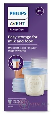 AVENT nové VIA pohárky 180 ml x 5 ks, s víčky, 1x1 set