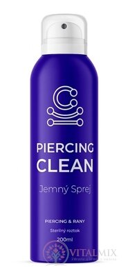PIERCING CLEAN Jemný Sprej na čištění piercingu a ran, sterilní roztok 1x200 ml