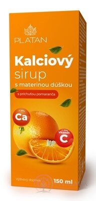 PLATAN Kalciový sirup s mateřídouškou s příchutí pomeranče 1x150 ml