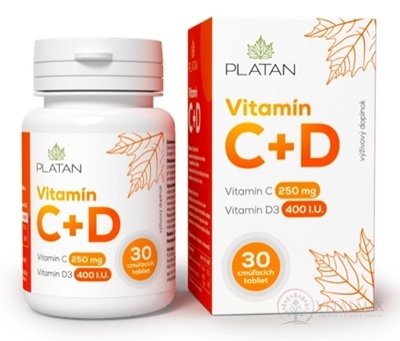 PLATAN Vitamin C + D cucavé tablety 1x30 ks