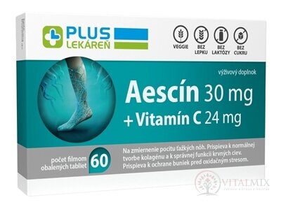 PLUS LÉKÁRNA Aescin 30 mg + Vitamin C 24 mg tbl flm 1x60 ks