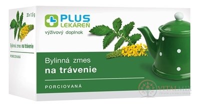 PLUS LÉKÁRNA Bylinná směs na trávení porcovaná, nálevový sáčky 20x1,5g (30 g)