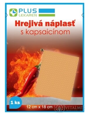 PLUS LÉKÁRNA HŘEJIVÁ NÁPLAST s kapsaicinem 12x18 cm, 1x1 ks