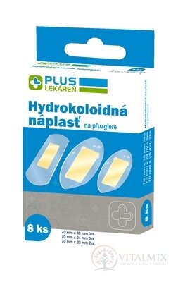 PLUS LÉKÁRNA Hydrokoloidní náplast na puchýře ultra tenká, voděodolná, hypoalergenní 1x8 ks