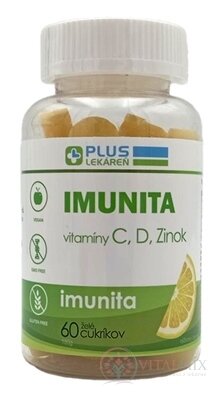PLUS LÉKÁRNA IMUNITA - vitamíny C, D, Zinek želé bonbóny, citrónová příchuť 1x60 ks