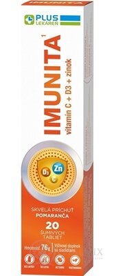 PLUS LÉKÁRNA IMUNITA vitamín C + D3 + zinek tbl eff s příchutí pomeranče 1x20 ks