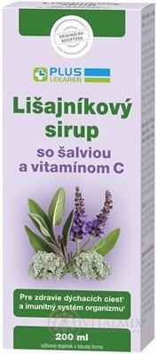 PLUS LÉKÁRNA Lišejníkový sirup se šalvějí a vitamínem C 1x200 ml