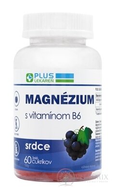 PLUS LÉKÁRNA MAGNOSIUM s vitamínem B6 želé s příchutí hroznů 1x60 ks