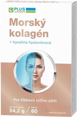 PLUS LÉKÁRNA Mořský kolagen + kyselina hayluronová cps 1x60 ks