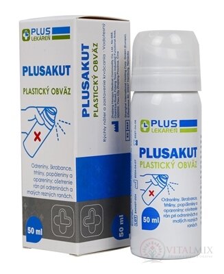 PLUS LÉKÁRNA PLUSAKUT Plastický obvaz tekutá ochranná náplast ve spreji 1x50 ml