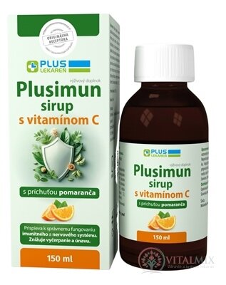 PLUS LÉKÁRNA Plusimun sirup s vitamínem C, příchuť pomeranč 1x150 ml