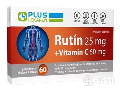 PLUS LÉKÁRNA Rutin 25 mg + Vitamin C 60 mg tbl flm 1x60 ks