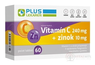 PLUS LÉKÁRNA Vitamin C 240 mg + zinek 10 mg tbl 1x60 ks