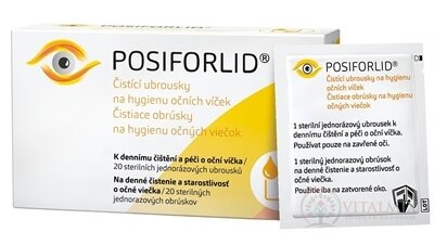 POSIFORLID Ubrousky pro hygienu očních víček čistící, jednorázové, sterilní 1x20 ks