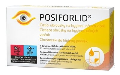 POSIFORLID Ubrousky pro hygienu očních víček čistící, jednorázové, sterilní 1x20 ks