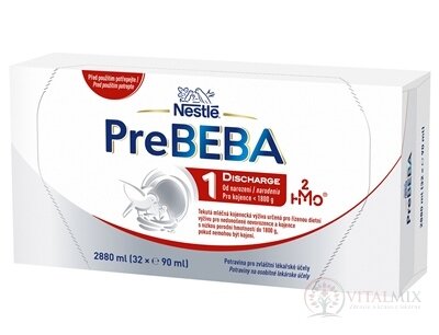 PreBEBA 1 DISCHARGE mléčná kojenecká výživa (pro novorozence do 1800 g)(inov.2026) 32x90 ml (2880 ml)
