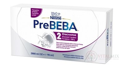 PreBEBA 2 DISCHARGE mléčná kojenecká výživa (pro novorozence nad 1800 g)(inov.2024) 32x90 ml (2880 ml)