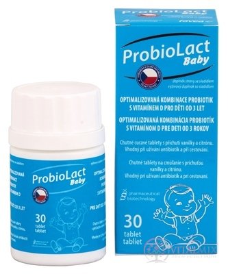 ProbioLact Baby tablety na cucání (s vitaminem D), příchuť vanilka, citron 1x30 ks