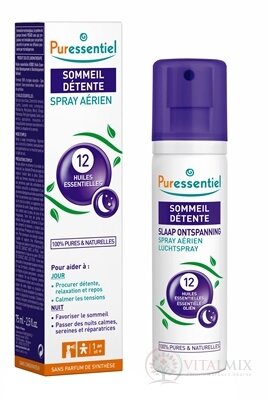 PURESSENTIEL Relaxační sprej aromaterapeutický, do prostoru, 12 essenciálních olejů 1x75 ml