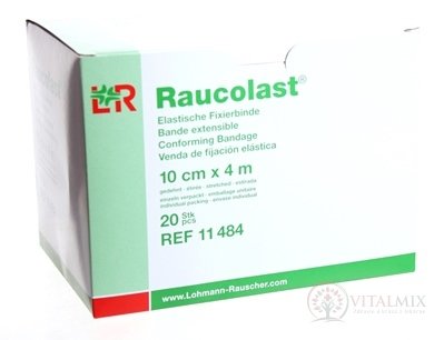 RAUCOLAST 10cmx4m obvaz elastický fixační, balený po 1ks v celofánu 1x20 ks