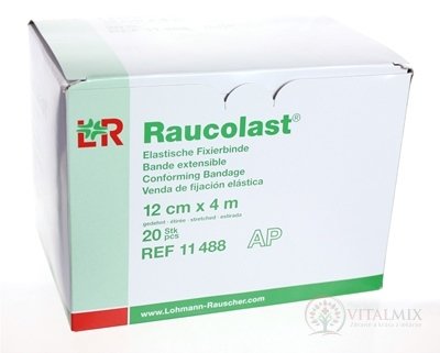 RAUCOLAST 12cmx4m obvaz elastický fixační, volně v krabici 1x20 ks