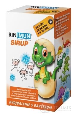 RINIMUN SIRUP DVOJBALENÍ 2x120 ml + dárek 2024 (hračka - ve vodě rostoucí dinosaurus) 1x1 set