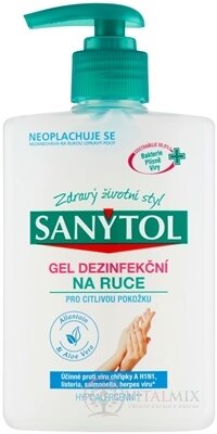 SANYTOL GEL DEZINFEKCNÝ na ruce pro citlivou pokožku 1x250 ml