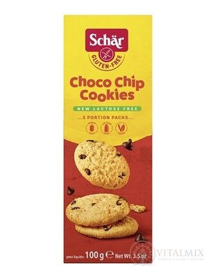 Schär CHOCO CHIP COOKIES sušenky bez lepku, s kousky čokolády 1x100 g