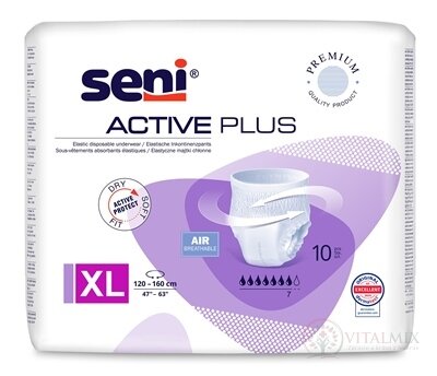 Seni ACTIVE PLUS Extra Large navlékací kalhotky (pás 120-160 cm, savost 2000 ml) 1x10 ks