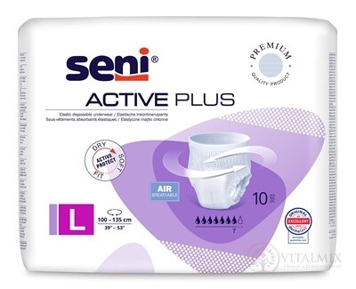 Seni ACTIVE PLUS Large navlékací kalhotky (pás 100-135 cm, savost 2000 ml) 1x10 ks