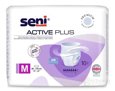 Seni ACTIVE PLUS Medium navlékací kalhotky (pás 80-110 cm, savost 2000 ml) 1x10 ks