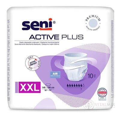 Seni ACTIVE PLUS XXL navlékací kalhotky (pás 140-190 cm, savost 2000 ml) 1x10 ks