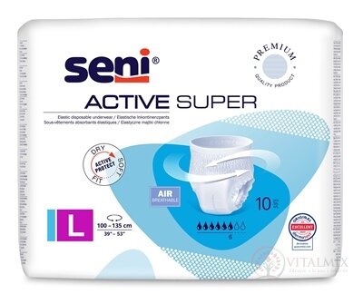 Seni ACTIVE SUPER Large navlékací kalhotky (pás 100-135 cm) 1x10 ks