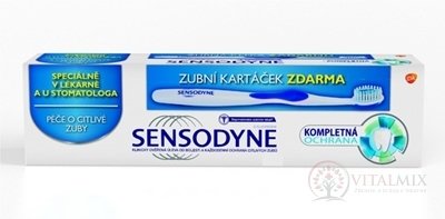 SENSODYNE KOMPLETNÍ OCHRANA zubní pasta 75 ml + TRUE white Soft zubní kartáček 1ks, 1x1 set