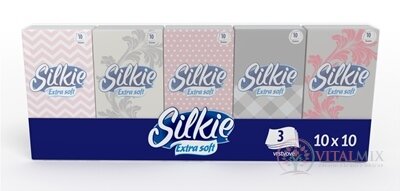 Silkie Extra soft Hygienické kapesníky 3-vrstvé, papírové 10x10 ks (100 ks)
