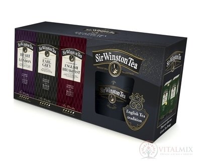 Sir Winston Tea ON-PACK + Hrnek černé čaje (S.Engl.Breakfast + Heart of London + R.Earl grey) + Dárek, 1x1set