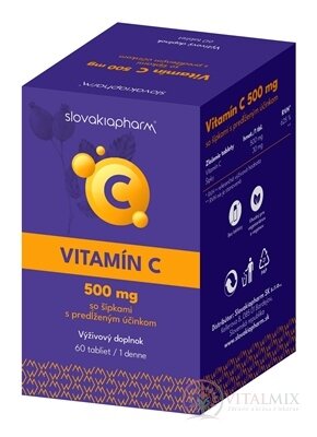 Slovakiapharm Vitamin C 500 mg se šipkami tbl s prodlouženým účinkem 1x60 ks