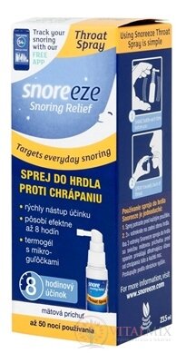 SNOREEZE SPREJ DO HRDLA PROTI CHRÁPÁNÍ s mátovou příchutí 1x23,5 ml