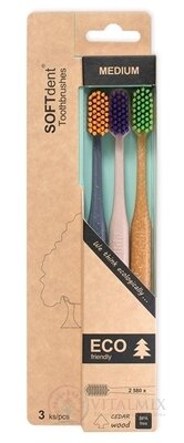 SOFTdent ECO zubní kartáček MEDIUM 1x3 ks
