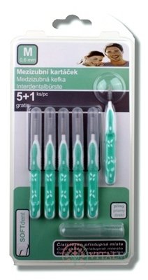 SOFTdent Mezizubní kartáček M 0,6 mm přímá 5 + 1 gratis (1x6 ks)