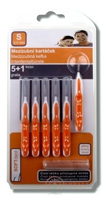 SOFTdent Mezizubní kartáček S 0,5 mm přímá 5 + 1 gratis (1x6 ks)