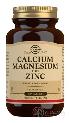 Solgar Vápník, hořčík a zinek tbl 1x100 ks