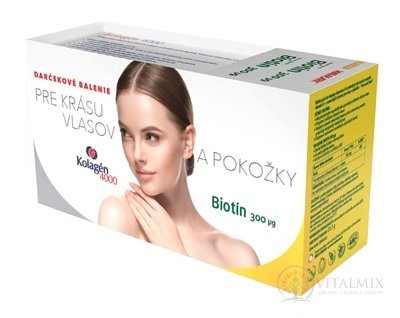 STADA Kolagen 4000 + WALMARK Biotin 300 µg dárkové balení, sáčky 1x30 ks + tbl 1x90 ks, 1x1 set