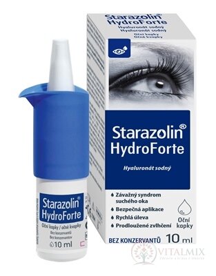 Starazolin HydroForte zvlhčující oční kapky s hyaluronátem sodným 1x10 ml