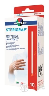 STERIGRAP NÁPLASTOVÉ STEHY sterilní (75 x 3 mm) 1x10 ks
